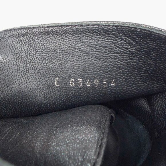 Chanel Black Glitter Leather CC Cap Toe Combat Boots Size 39 US 8–8.5 Women's - Picture 15 of 15